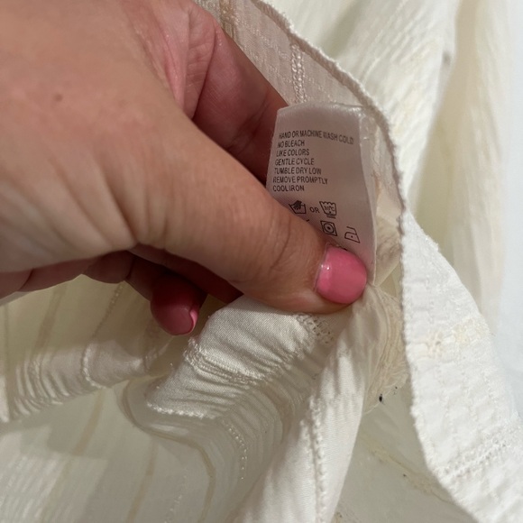 Woolrich Womens size small ivory Long Sleeve textured Button Down collared white - Picture 8 of 15